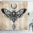 thumbnail image 1 of Ambesonne Fantasy Shower Curtain, Hawk Moth Skull Magic, 69"Wx75"L, White Black and Cream, 1 of 5