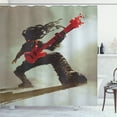 thumbnail image 1 of Ambesonne Fantasy Shower Curtain, Hipster Rocker Guitar, 69"Wx75"L, Red Grey, 1 of 5
