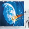 thumbnail image 1 of Ambesonne Fantasy Shower Curtain, Planet Galaxy Cosmos, 69"Wx75"L, Violet Blue Orange, 1 of 5