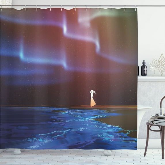 Ambesonne Fantasy Shower Curtain, Psychedelic Sky Star, 69"Wx70"L, Blue Purple