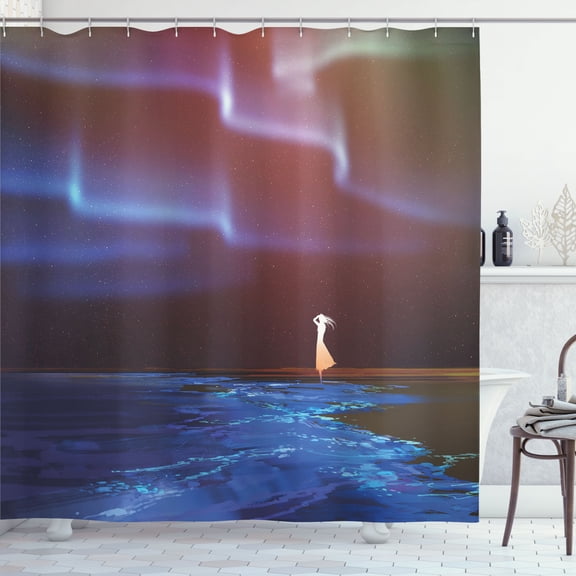 Ambesonne Fantasy Shower Curtain, Psychedelic Sky Star, 69"Wx75"L, Blue Purple