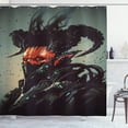 thumbnail image 1 of Ambesonne Fantasy Shower Curtain, Romotic Demon Computer, 69"Wx84"L, Black Red, 1 of 5