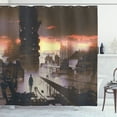 thumbnail image 1 of Ambesonne Fantasy Shower Curtain, Sci-Fi Empty City Robot, 69"Wx84"L, Dark Taupe Salmon, 1 of 3