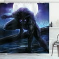 thumbnail image 1 of Ambesonne Fantasy Shower Curtain, Surreal Werewolf Eyes, 69"Wx84"L, Purple Blue, 1 of 5