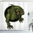 thumbnail image 1 of Ambesonne Fantasy Shower Curtain, T-rex Animal, 69"Wx75"L, Olive Green Brown, 1 of 4