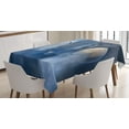 thumbnail image 1 of Ambesonne Fantasy Tablecloth Rectangular Table Cover, Castle on Clouds Gothic, 60"x84", Dark Blue, 1 of 4