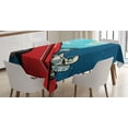 thumbnail image 1 of Ambesonne Fantasy Tablecloth Rectangular Table Cover, Cosmonaut in a Car, 52"x70", Night Blue Aqua Red, 1 of 4