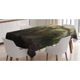 thumbnail image 1 of Ambesonne Fantasy Tablecloth Rectangular Table Cover, Ghost King in Field, 52"x70", Green and Brown, 1 of 3