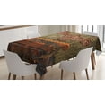thumbnail image 1 of Ambesonne Fantasy Tablecloth Rectangular Table Cover, Grunge Brick Wall, 60"x84", Vermilion Umber, 1 of 4