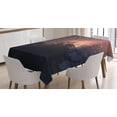 thumbnail image 1 of Ambesonne Fantasy Tablecloth Rectangular Table Cover, Howling Wolf on Rock, 60"x90", Multicolor, 1 of 3