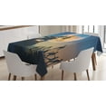 thumbnail image 1 of Ambesonne Fantasy Tablecloth Rectangular Table Cover, Moon Halloween Queen, 52"x70", Blue Yellow, 1 of 4