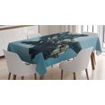 thumbnail image 1 of Ambesonne Fantasy Tablecloth Rectangular Table Cover, Sci Fi Alien Ship UFO, 60"x84", Pale Blue Grey, 1 of 3