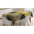 thumbnail image 1 of Ambesonne Fantasy Tablecloth Rectangular Table Cover, Surreal Bridge Gateway, 60"x90", White Pale Yellow Green, 1 of 4