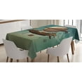 thumbnail image 1 of Ambesonne Fantasy Tablecloth Rectangular Table Cover, Surreal Space Scenery, 60"x84", Teal and Brown, 1 of 4
