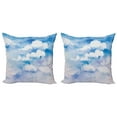 thumbnail image 1 of Ambesonne Fantasy Throw Pillow Cover 2 Pack, Cloudy Sky Serene, 20", Sky Blue White, 1 of 2