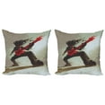 thumbnail image 1 of Ambesonne Fantasy Throw Pillow Cover 2 Pack, Hipster Rocker Guitar, 16", Red Grey, 1 of 2