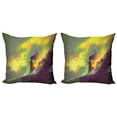 thumbnail image 1 of Ambesonne Fantasy Throw Pillow Cover 2 Pack, House in Magic Warm Toned, 18", Yellow Green, 1 of 5