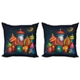 thumbnail image 1 of Ambesonne Fantasy Throw Pillow Cover 2 Pack, Oriental Castles Moon, 20", Multicolor, 1 of 7