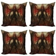 thumbnail image 1 of Ambesonne Fantasy Throw Pillow Cover 4 Pack, Devil Wings Themed Design, 24", Red Grey, 1 of 5