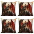 thumbnail image 1 of Ambesonne Fantasy Throw Pillow Cover 4 Pack, Dragon Mountain Myth, 24", Multicolor, 1 of 5