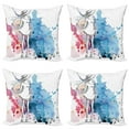 thumbnail image 1 of Ambesonne Fantasy Throw Pillow Cover 4 Pack, Fashion Lady with Hat, 20", Pink and Blue, 1 of 7