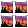 thumbnail image 1 of Ambesonne Fantasy Throw Pillow Cover 4 Pack, Prince Cartoon Castle, 24", Multicolor, 1 of 5