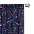 thumbnail image 1 of Ambesonne Fantasy Vibes Curtains, Dreamy Xmas Gnomes, Pair of 28"x84", Dark Indigo Multicolor, 1 of 4