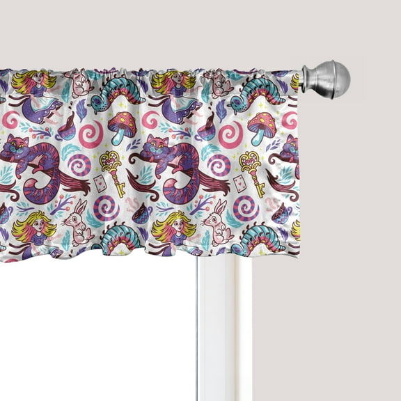Ambesonne Fantasy Window Valance, Caterpillar, 54" X 12", Multicolor
