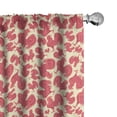 thumbnail image 1 of Ambesonne Farm Window Curtains, Rooster Chicken Animal Pattern, Each 28" W x 84" L, Cream Coral, 1 of 4