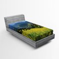 thumbnail image 1 of Ambesonne Farm House Fitted Sheet, Flower Mountains, Twin XL Size, Yellow Green, 1 of 2