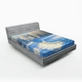 thumbnail image 1 of Ambesonne Farm House Fitted Sheet, Winter Snowy Pines, Full Size, White Blue, 1 of 2