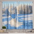 thumbnail image 1 of Ambesonne Farm House Kitchen Curtains, Winter Snowy Pines, 55"x45", White Blue, 1 of 1