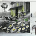 thumbnail image 1 of Ambesonne Farmhouse Shower Curtain, Barn with Cow Butterflies, 69"Wx84"L, Lime Green and Grey, 1 of 4