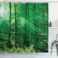 thumbnail image 1 of Ambesonne Farmhouse Shower Curtain, Forest Trees Morning, 69"Wx75"L, Green White, 1 of 5
