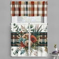 thumbnail image 1 of Ambesonne Farmhouse Valance & Curtain 3 Pcs Set, Tender Floral Huddle Art, 55"x24", Redwood Laurel Green Tan, 1 of 7