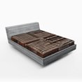 thumbnail image 1 of Ambesonne Farmland Fitted Sheet, Wooden Italian Door, Queen Size, Umber Brown, 1 of 2