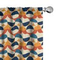 thumbnail image 1 of Ambesonne Fashion 4-Panel Curtains, Circular Geometric Pattern, 56"x84", Orange and Pale Petrol Blue, 1 of 1