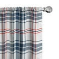 thumbnail image 1 of Ambesonne Fashion 4-Panel Curtains, English Tartan Motif, 56"x95", Violet Blue Orange White, 1 of 4