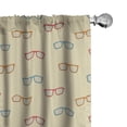 thumbnail image 1 of Ambesonne Fashion 4-Panel Curtains, Hand-Drawn Colorful Glasses, 56"x63", Dark Coral and Cadet Blue, 1 of 4