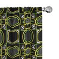 thumbnail image 1 of Ambesonne Fashion Window Curtains, Retro Lines and Dots Art, Each 28" W x 63" L, Lime Green and Charcoal Grey, 1 of 4