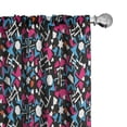 thumbnail image 1 of Ambesonne Fashion Window Curtains, Scattered Geometric Shapes, Each 28" W x 63" L, Hot Pink and Deep Sky Blue, 1 of 4