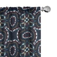 thumbnail image 1 of Ambesonne Fashion Curtains, Dots in Geometric Shapes, Pair of 28"x84", Dark Night Blue Marigold, 1 of 4
