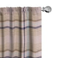 thumbnail image 1 of Ambesonne Fashion Curtains, Vintage Stripes Squares Art, Pair of 28"x95", Pale Rose and Soft Blue, 1 of 4