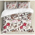 thumbnail image 1 of Ambesonne Fashion Duvet Cover Set, Feminine Beauty Items, King, Black Pink Tan, 1 of 3