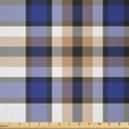 thumbnail image 1 of Ambesonne Fashion Fabric by the Yard Microfiber, Bluish Brownish Squares Art, 10 Yards, Camel Dark Lavender and White, 1 of 2