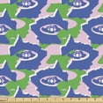 thumbnail image 1 of Ambesonne Fashion Fabric by the Yard Upholstery, Abstract Eyes Pattern Art, 3 Yards, Dark Violet Fern Green, 1 of 5