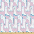 thumbnail image 1 of Ambesonne Fashion Fabric by the Yard Upholstery, Floral Pattern Rain Boots, 3 Yards, Soft Pink Deep Sky Blue, 1 of 5