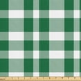 thumbnail image 1 of Ambesonne Fashion Fabric by the Yard Upholstery, Greenish Gingham Plaid Art, 3 Yards, Forest Green White, 1 of 5