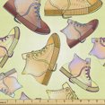 thumbnail image 1 of Ambesonne Fashion Fabric by the Yard Upholstery, Hand-Drawn Shoes with Laces, 3 Yards, Pale Rust Marigold and Pink, 1 of 5