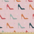 thumbnail image 1 of Ambesonne Fashion Fabric by the Yard Upholstery, High Heels Hearts Pattern, 5 Yards, Blush and Burnt Sienna, 1 of 1